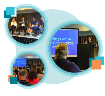 A group of presenters speaks to an audience.